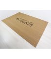 Alfombra de coco tejido C19P a medida con logo personalizado para cliente.