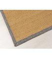 Coco C19P - Alfombra de coco trenzado a medida - Borde Cenefa Tela PE Plata