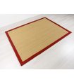 Coco C19P - Alfombra de coco trenzado a medida - Borde Cenefa Tela MF Burdeos 05